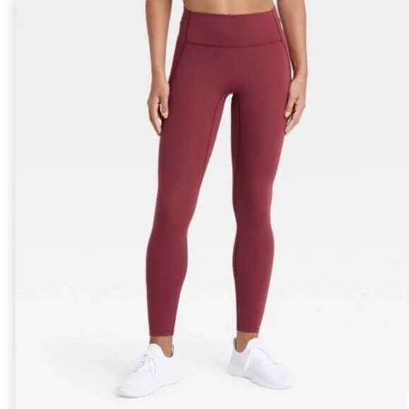 all in motion Pants - All In Motion brushed sculpt high-rise leggings in Garnet Red S